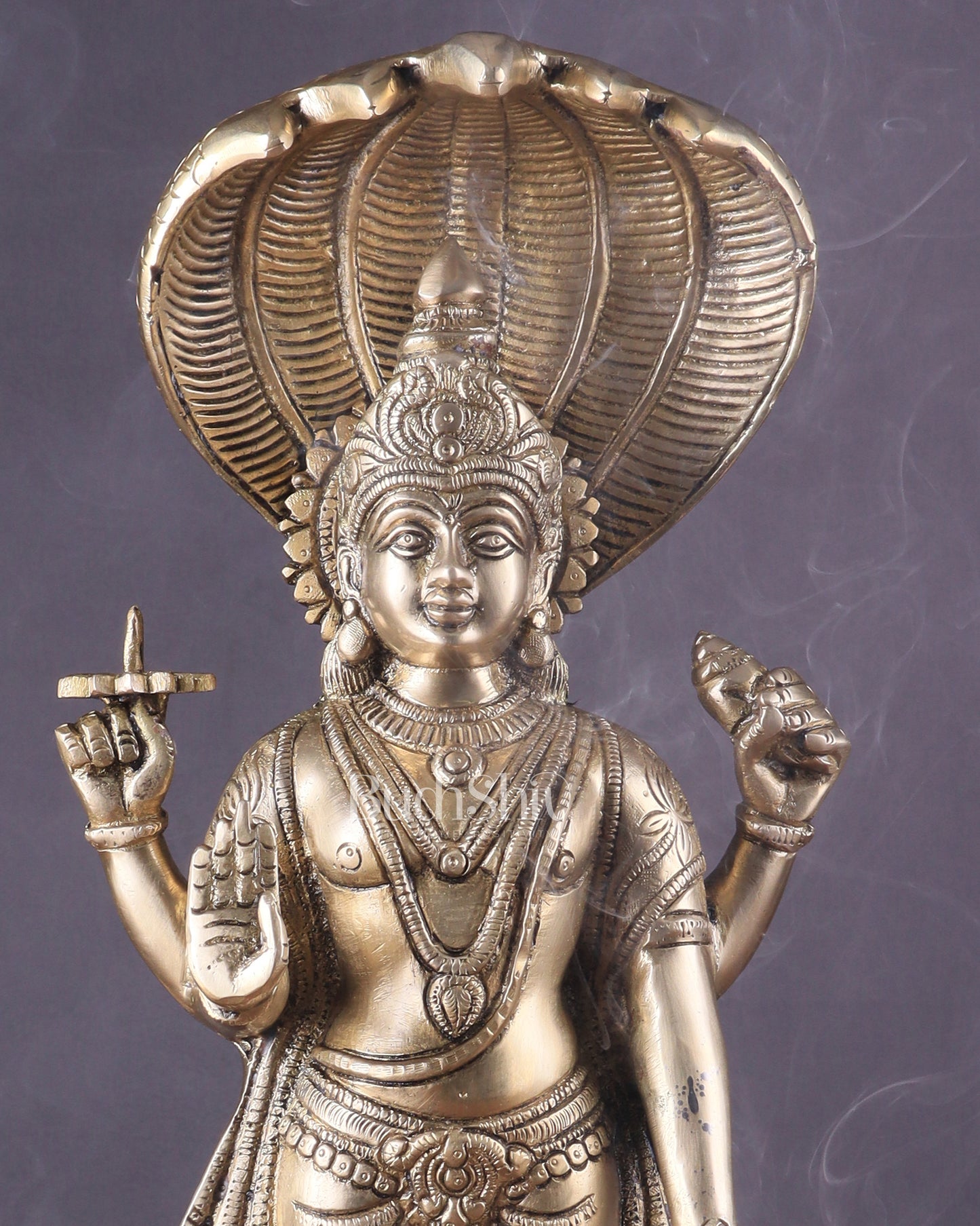 Brass Vishnu with sheshanaag standing statue 17 inch