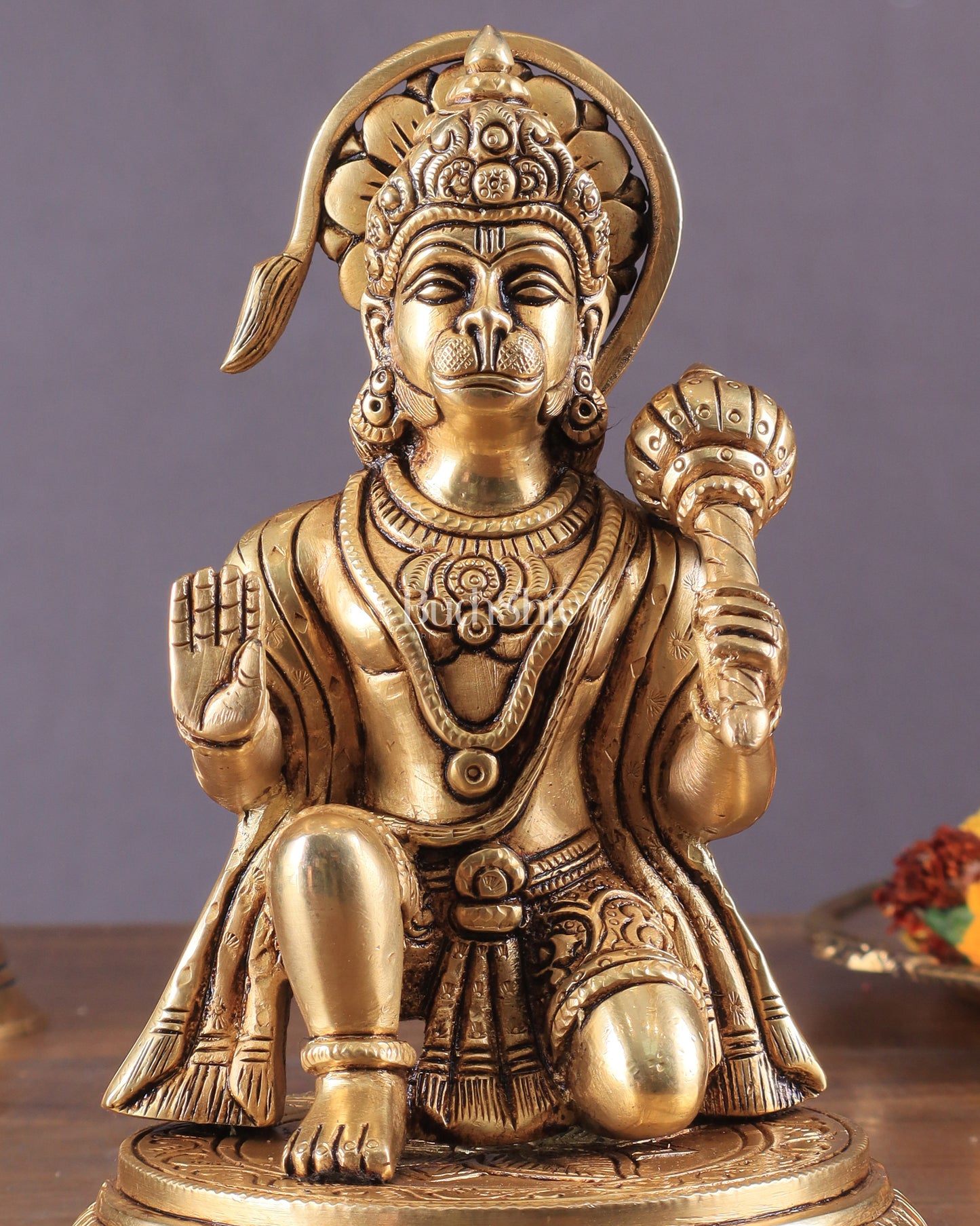 Handmade Brass Superfine Lord Hanuman Idol - 7"