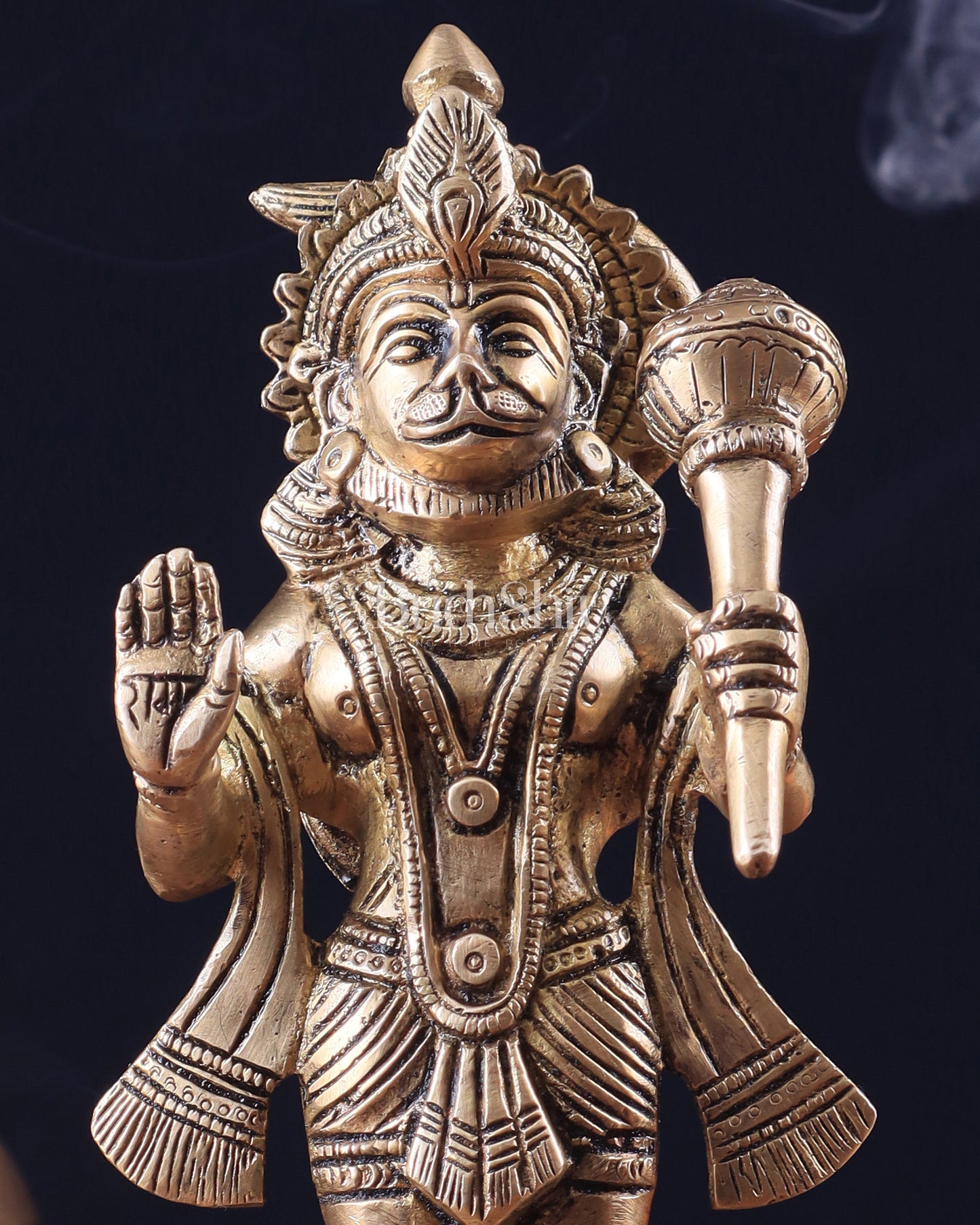 Pure Brass Standing Hanuman Ji Idol 8"