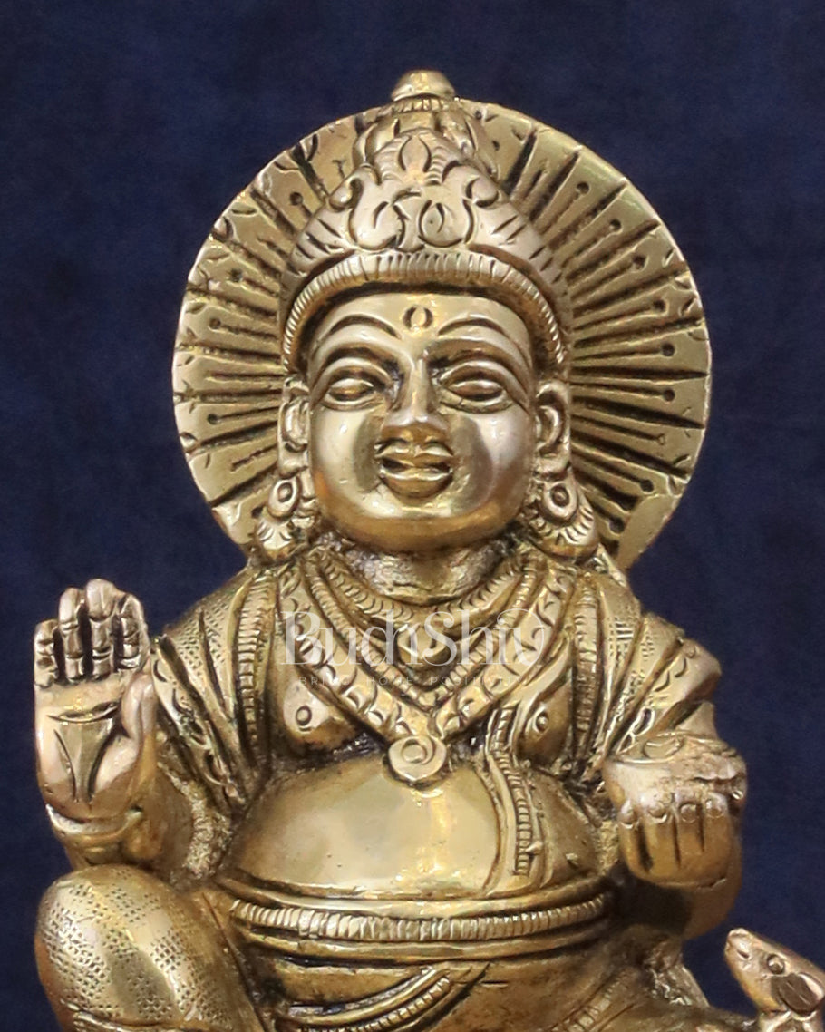 Pure Brass Lord Kubera Idol - 5.5"