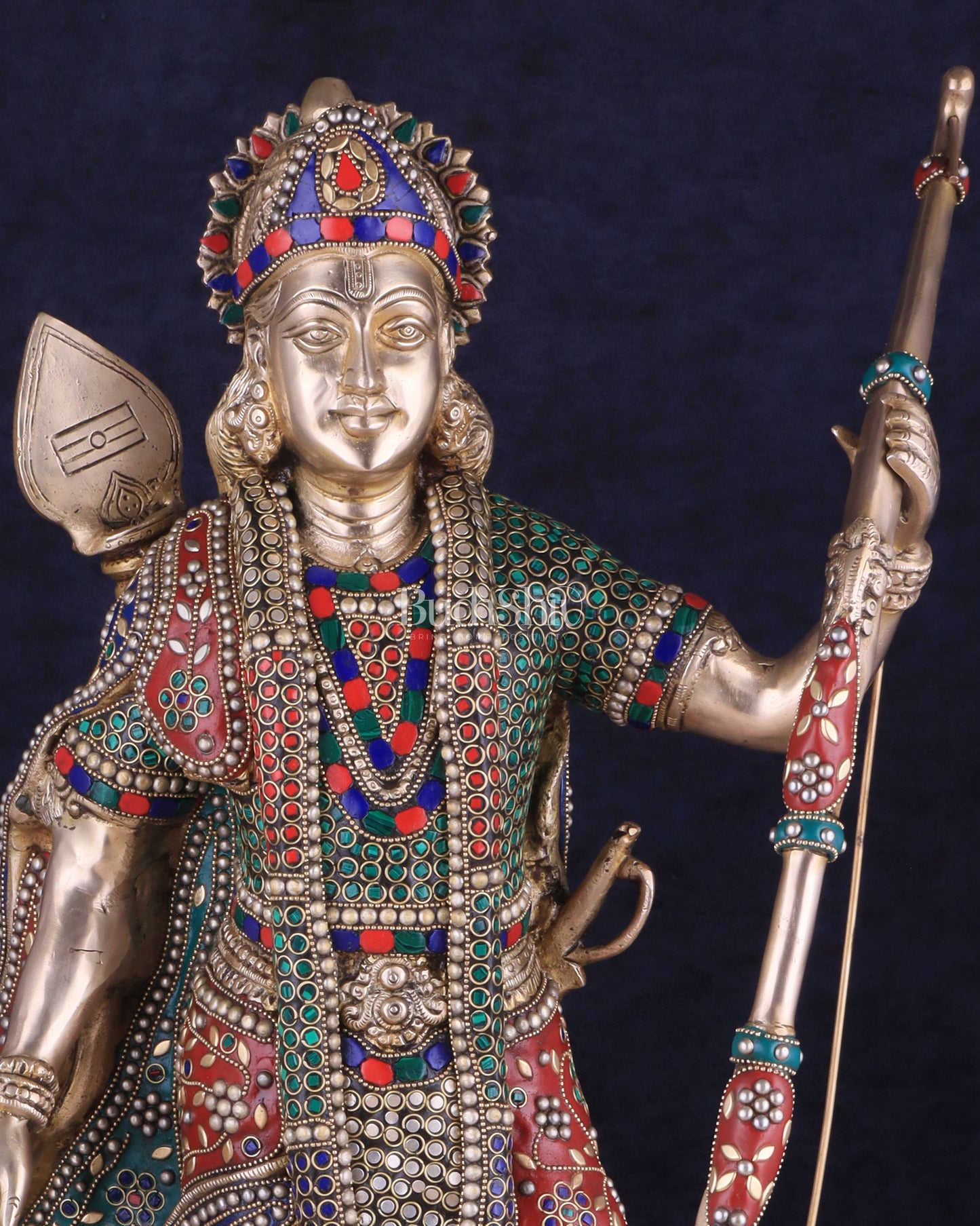 Handcrafted Brass Lord Rama Statue with Bow and Arrow – 26 Inches