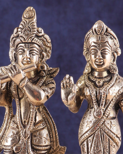 Pure Brass Radha Krishna Idol – 7 Inch | Divine Love Sculpture