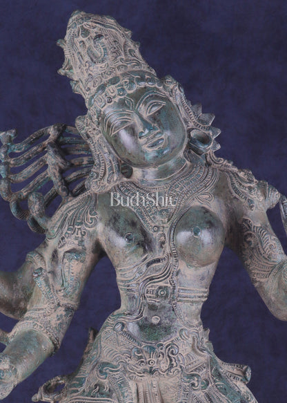 Ardhanarishvara Brass Statue Dual Tone -  Stone Finish - 24"