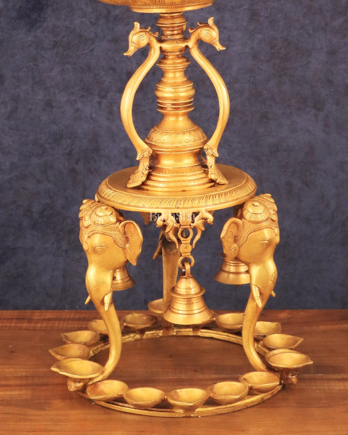 Pure Brass Peacock Annam Pakshi Oil Lamp - 24"