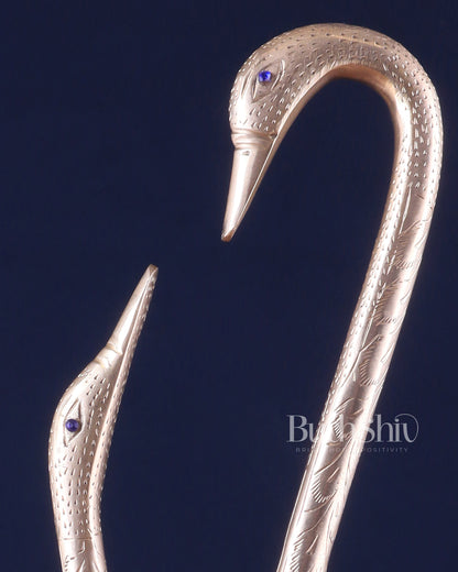 Pure Brass Meenakari Swan Pair - Vastu Approved Home Decor