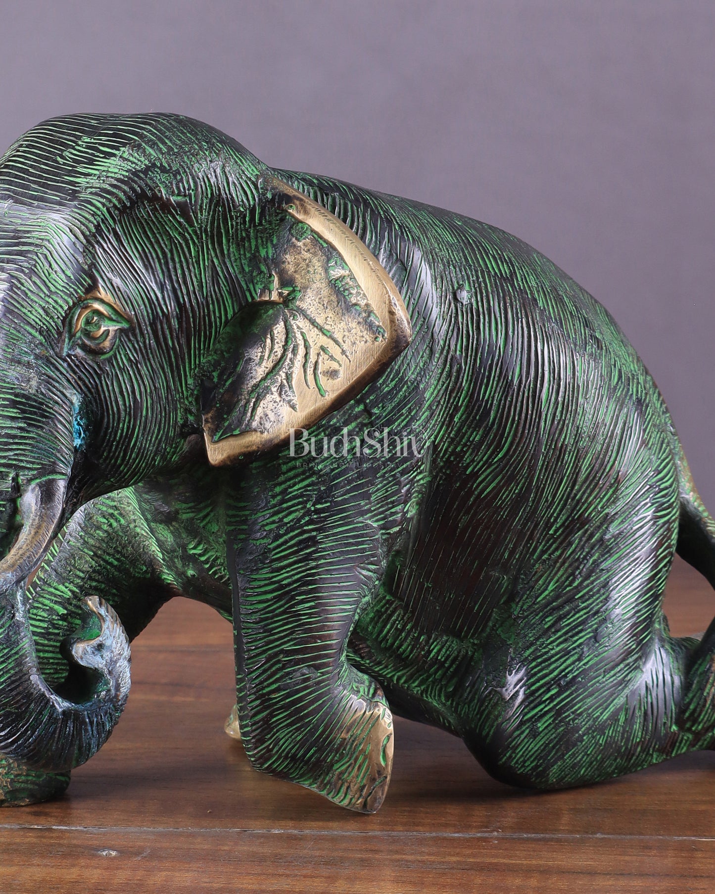 Unique Brass Vintage Baby Elephant Showpiece – 6 Inches Tall