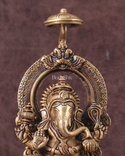 Brass Superfine Ganesha Idol Unique 9"