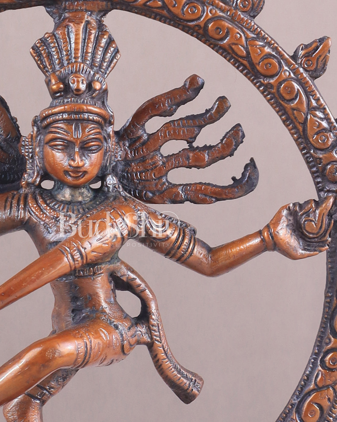 Brass Superfine Nataraja Idol - 7.5 Inch light orange tone