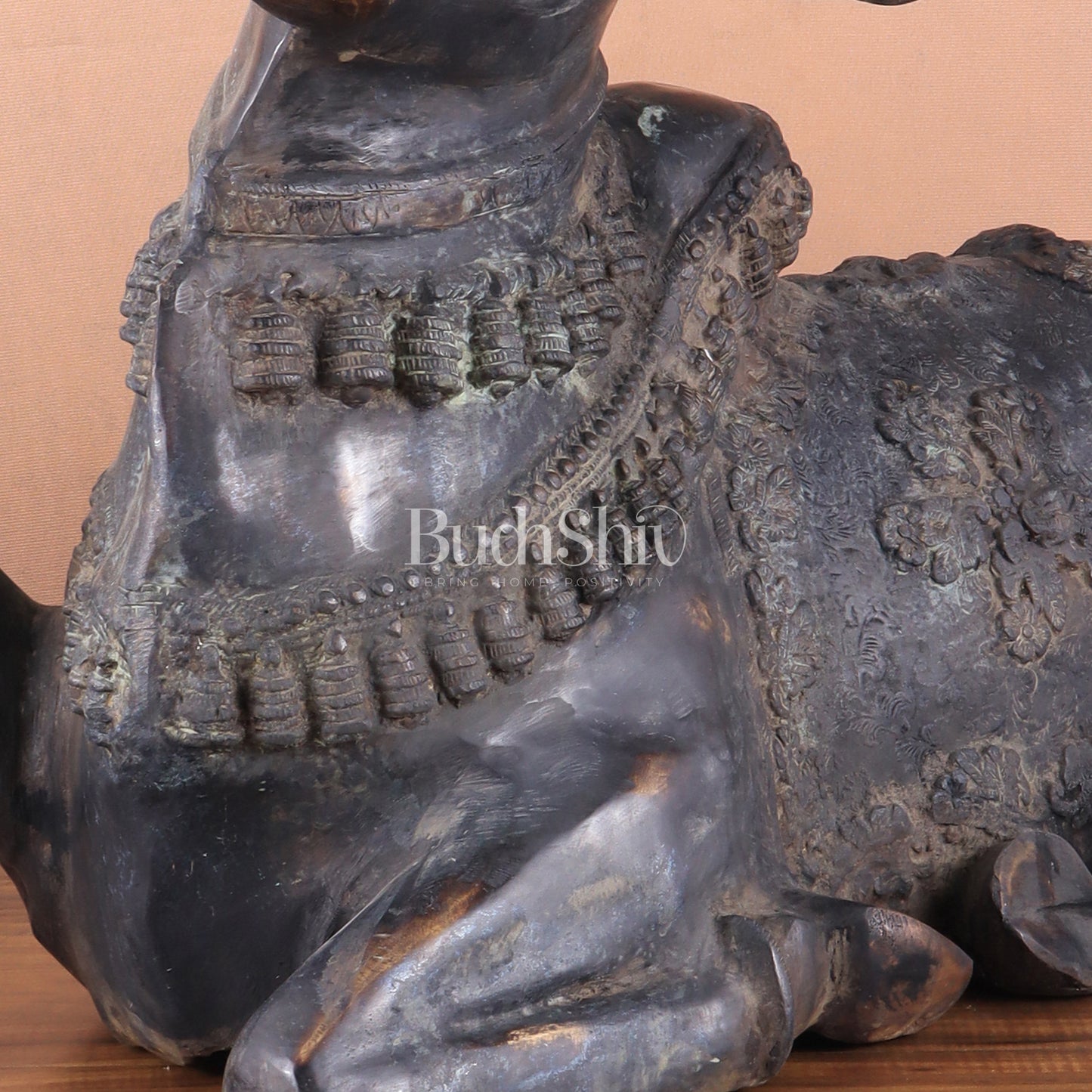 Brass Antique Large Nandi Sculpture | BudhShiv 33"