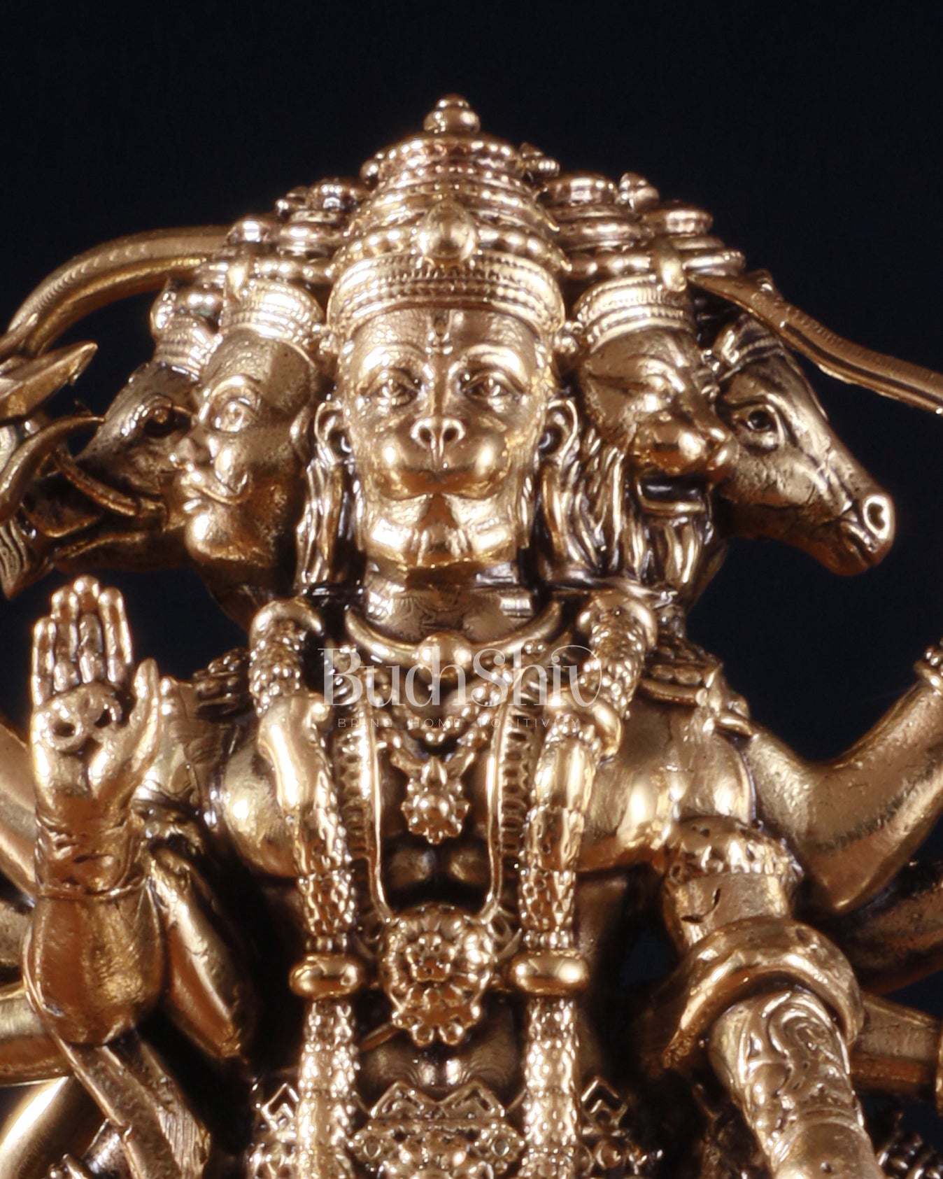 Superfine Brass Standing Panchmukhi Hanuman Idol – 5 Inch