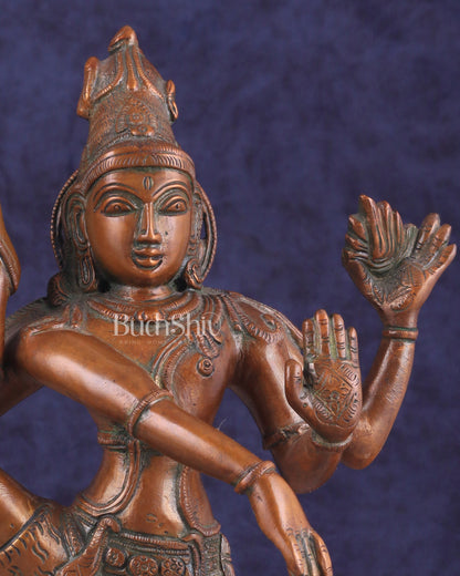 Brass Dancing Shiva Rudratandava Sculpture - Vintage Tone