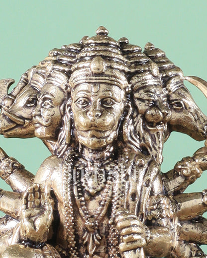 Pure Brass Panchmukhi Hanuman Idol - 3 inch