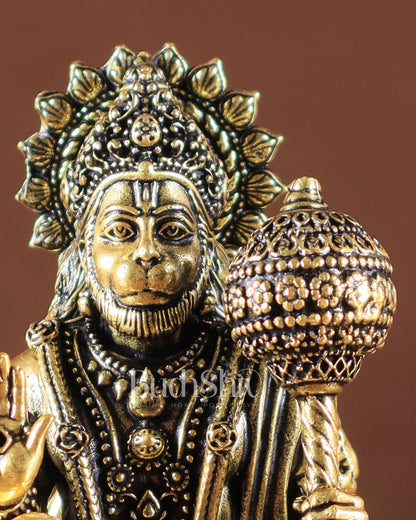 Pure Brass Superfine Lord Hanuman Idol golden tone