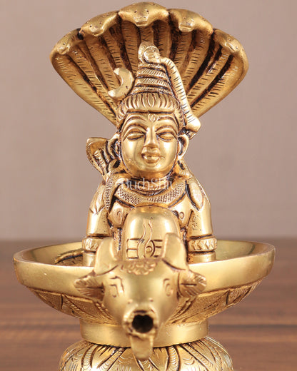 Brass Shiva Lingam with Shiva Face | 5.5" Height