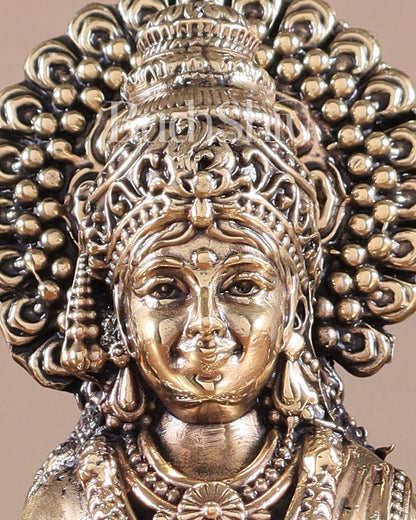 Brass Superfine Lakshmi Idol - 6 Inch lotus base