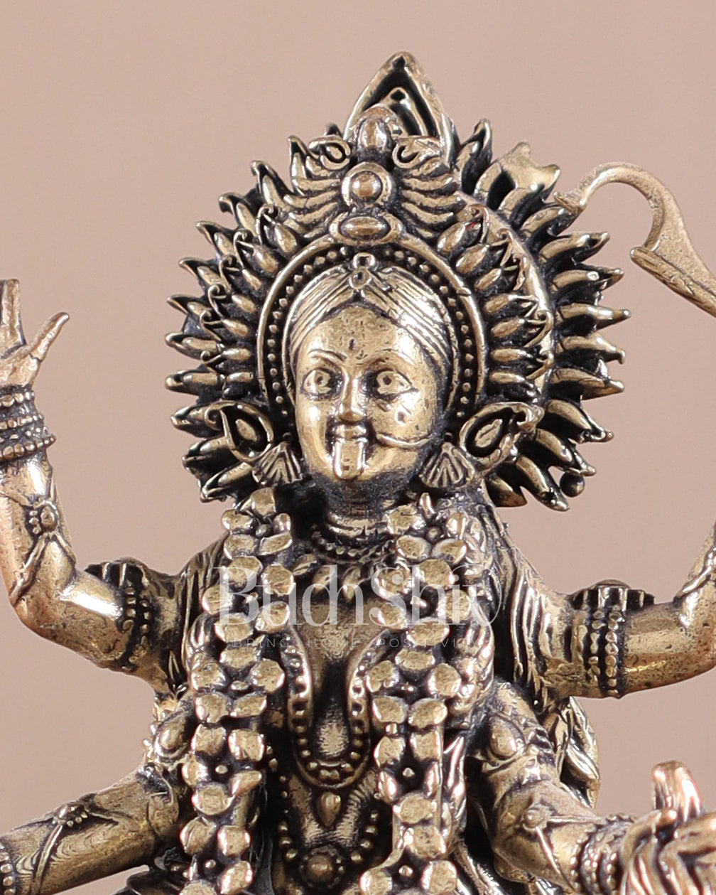 Brass Superfine Intricate Mahakali Idol | 4"