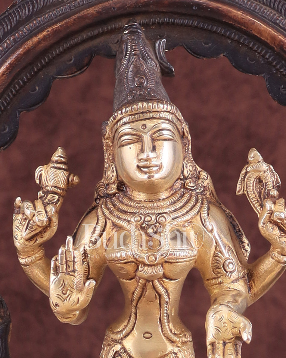 Brass Goddess Lakshmi as Bhuvaneshwari Statue – 10"