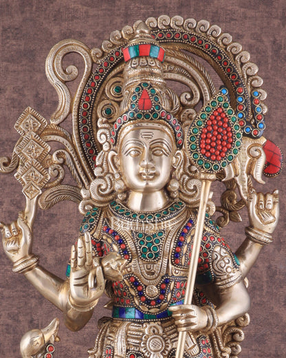 Unique Brass Kartikeya Lord Murugun Statue 20"