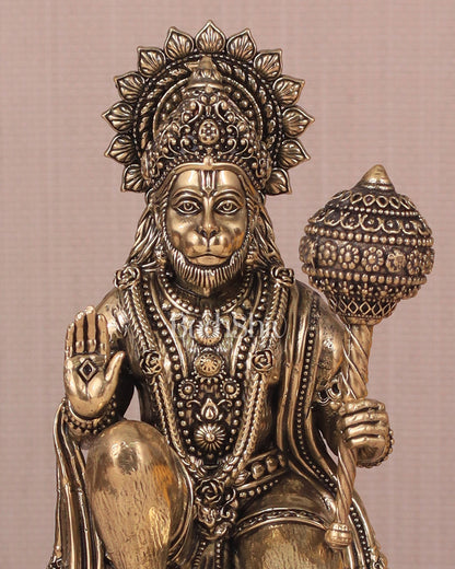 Pure Brass Intricately Crafted Hanuman 6.7 inch