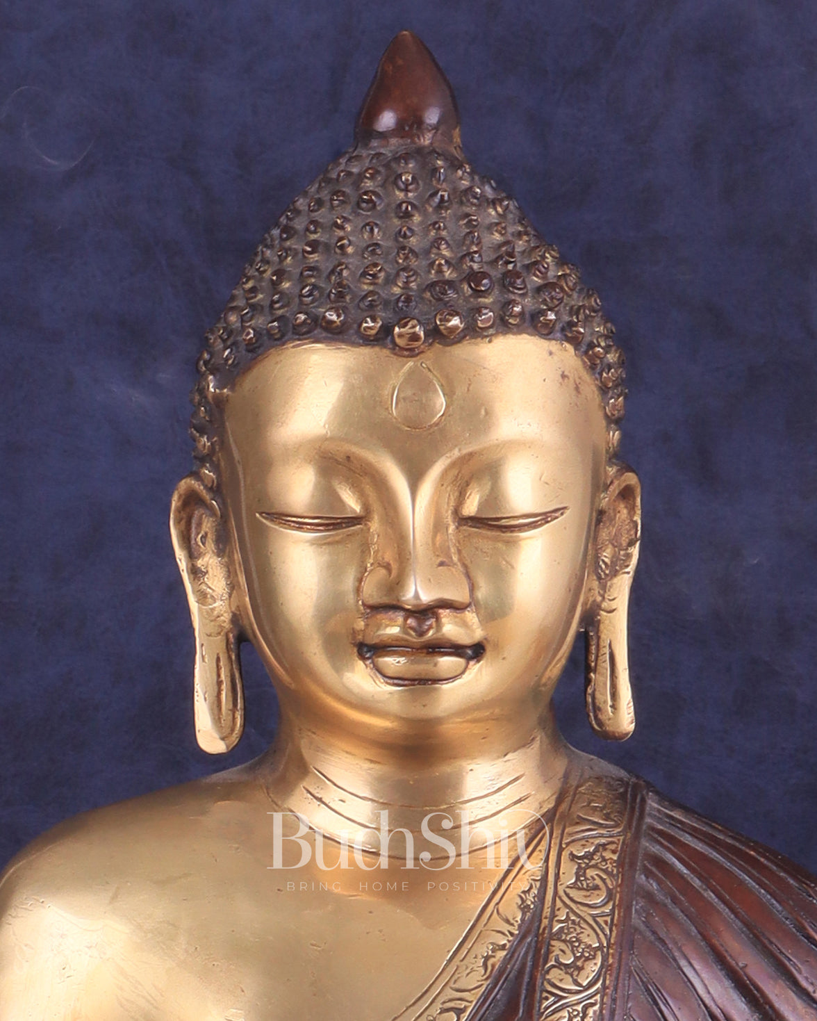 14-inch Pure Brass Buddha in dharmachakra mudra statue