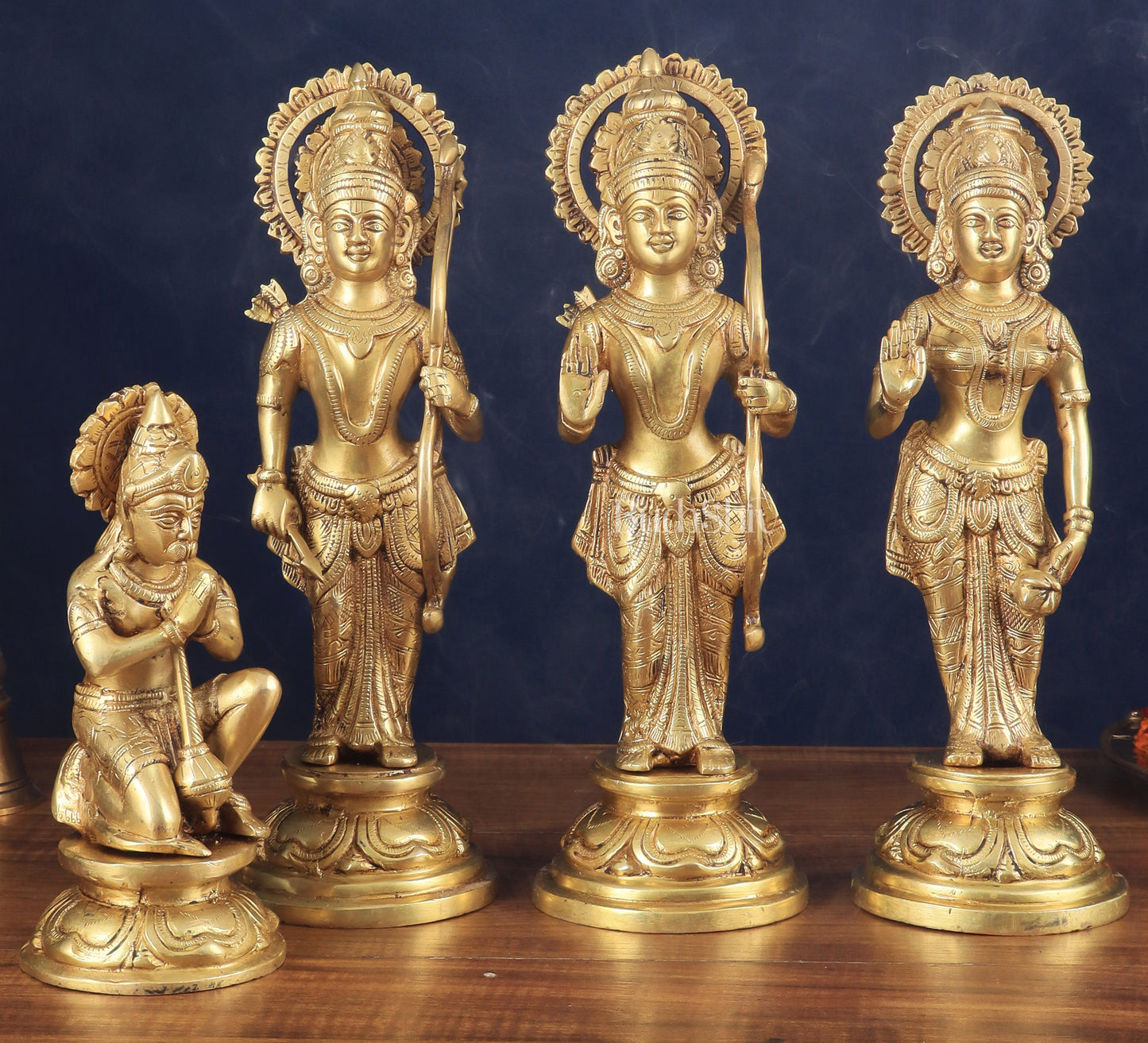 Lord Ram Darbar idols: Superfine Brass Set - 12.5"