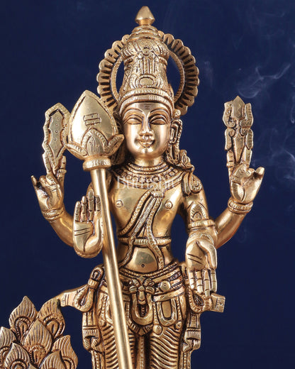 Lord Kartikeya Murugan superfine Brass idol | 15 inch