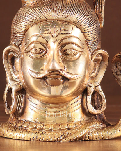 Exquisite 7-Inch Brass Lord Shiva mahakaal mukhalingam Face idol