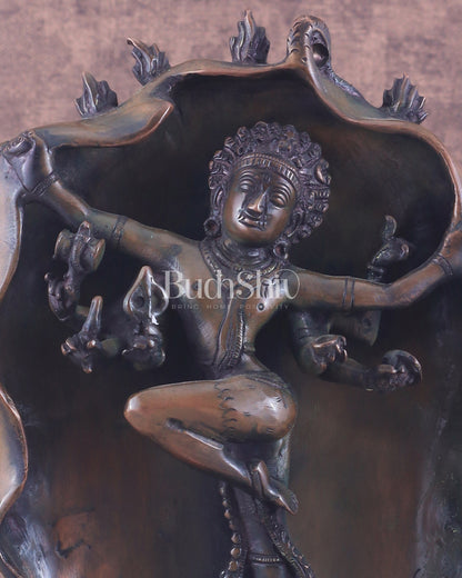 Pure Brass Gajasurasamhara Shiva Idol dancing shiva antique bronze tone