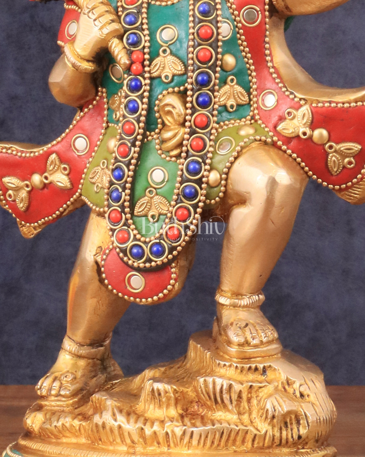 Superfine Brass Lord Hanuman with Sanjeevani Mountain 10 inch