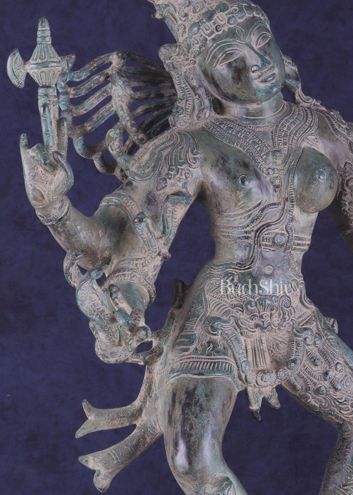 Ardhanarishvara Brass Statue Dual Tone -  Stone Finish - 24"