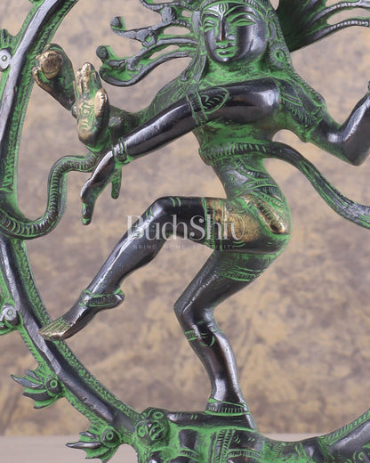 Brass Nataraja Statue
Unique Black and Green Tone 9.5"