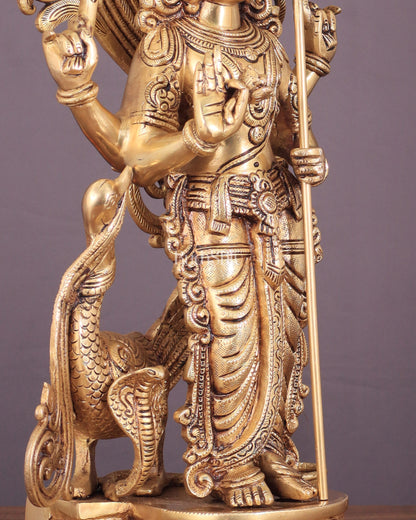 Kartikeya Lord Murugun Brass Superfine Statue 20"