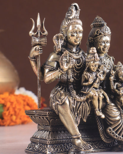 Brass Superfine Lord Shiva Family – Intricately Carved Statue 3.5"