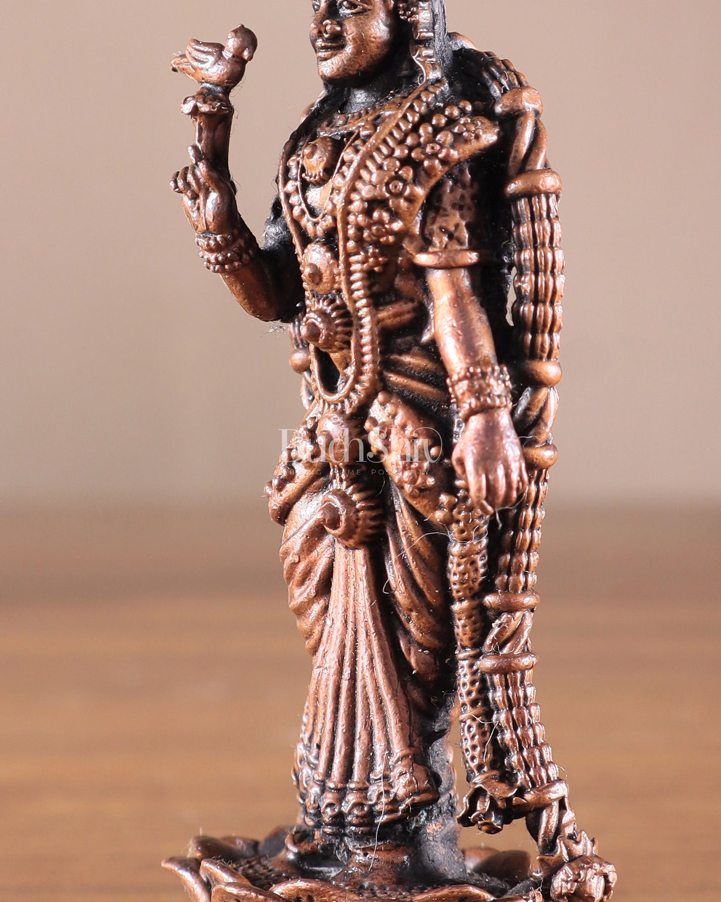 Pure Copper Standing Meenakshi Devi Idol – 5 Inch, 310g