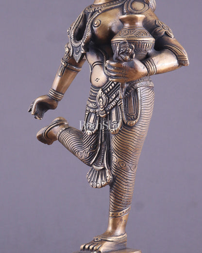 Vintage Brass Vishnu Mohini Avatar Sculpture 16.5"