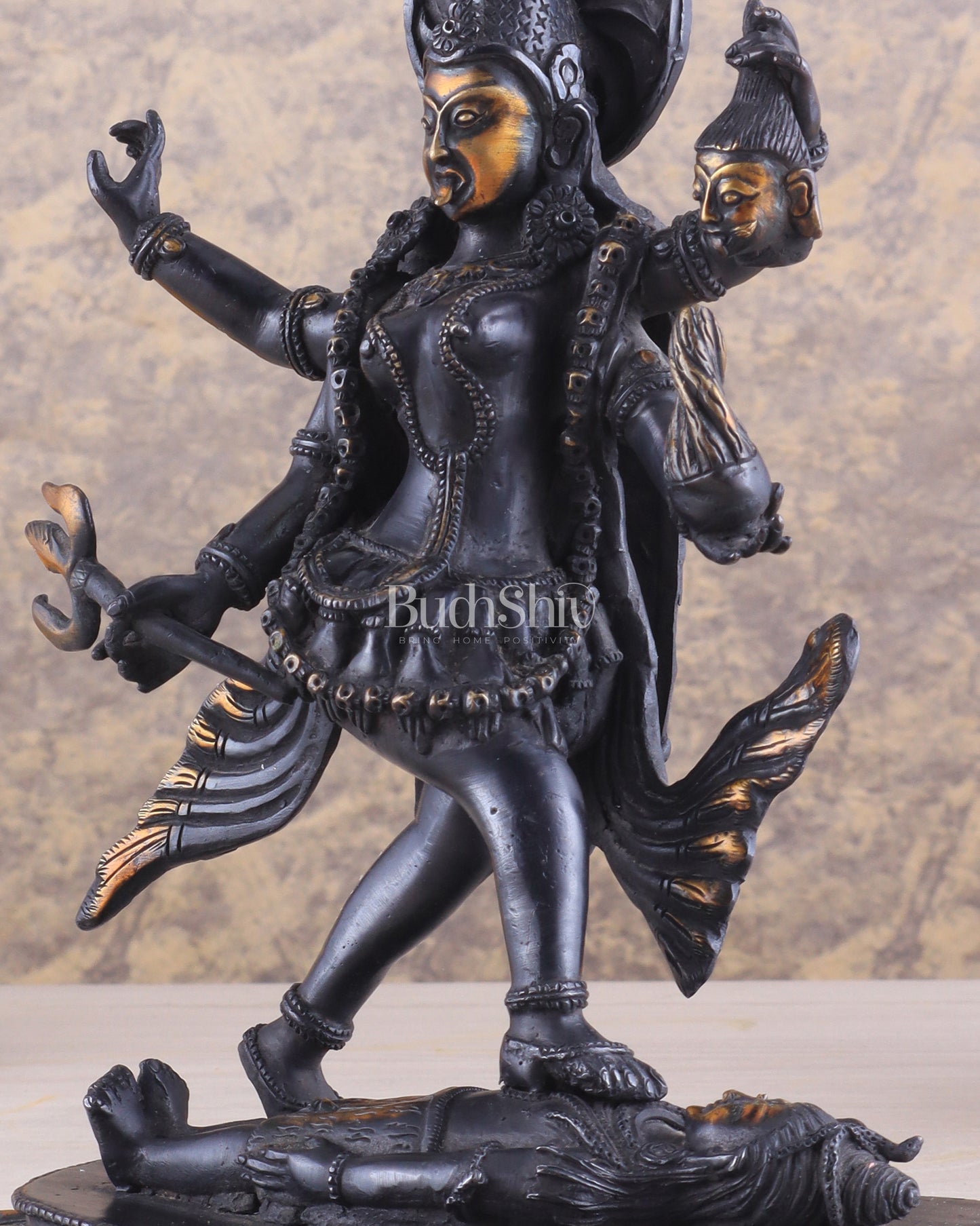 Brass Kali Ma Idol - 9.5 Inch