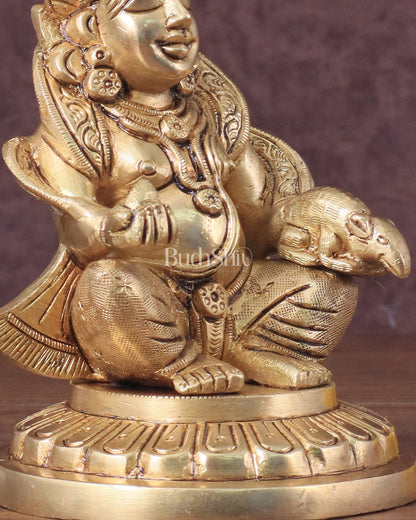 Lord Kuber Intricate Brass Statue - 5.5"