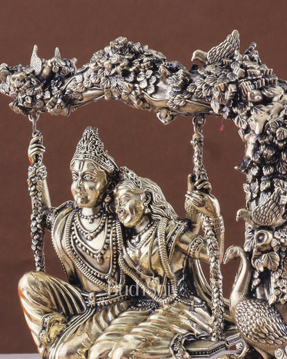 Unique Pure Brass Radha Krishna Intricate Superfine Swing 6"