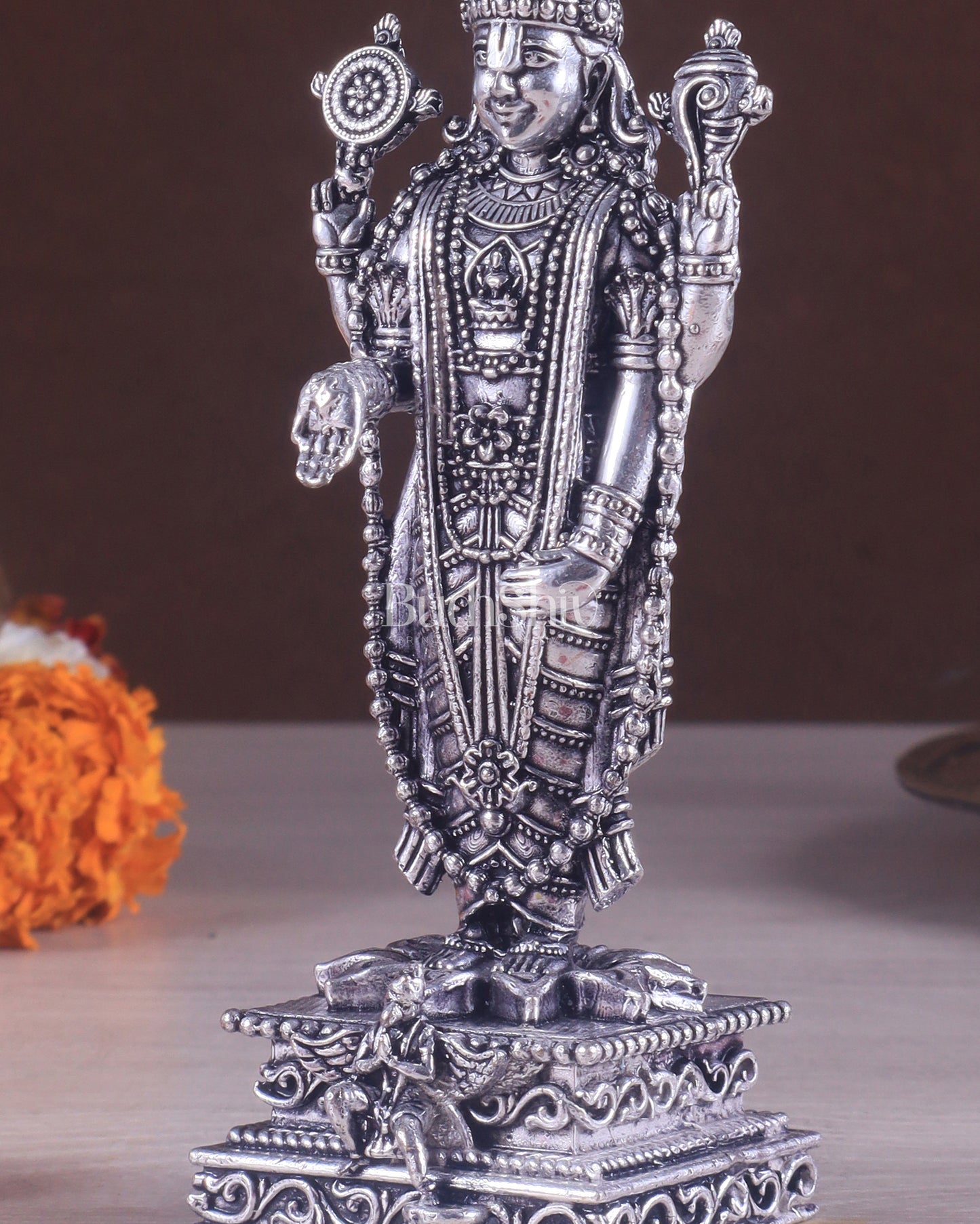 Brass Superfine Tirupati Balaji Silver-Plated Idol