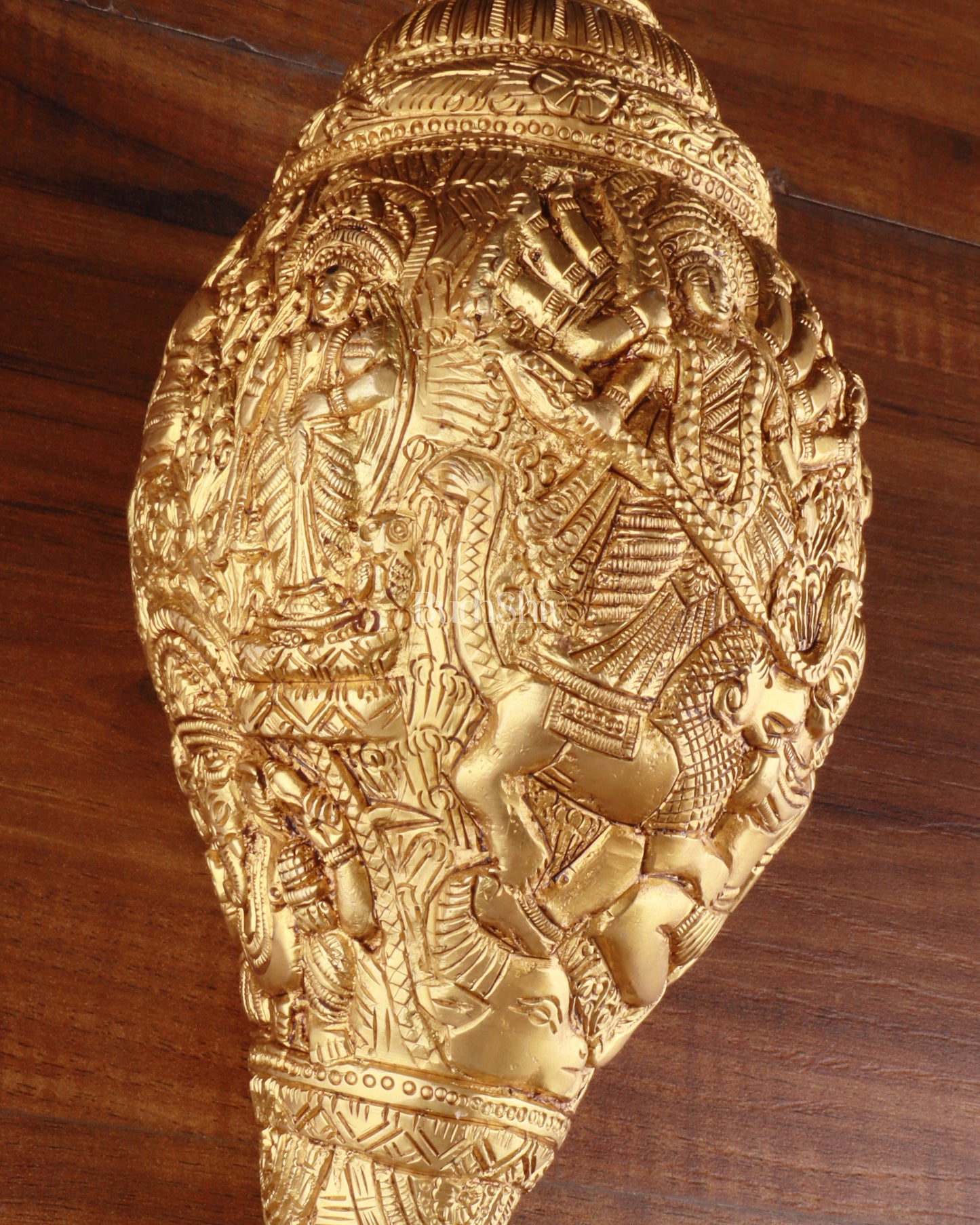 Brass Durga Darbar Shankh  – 4.5"x9.5"x4.5", 2 kg