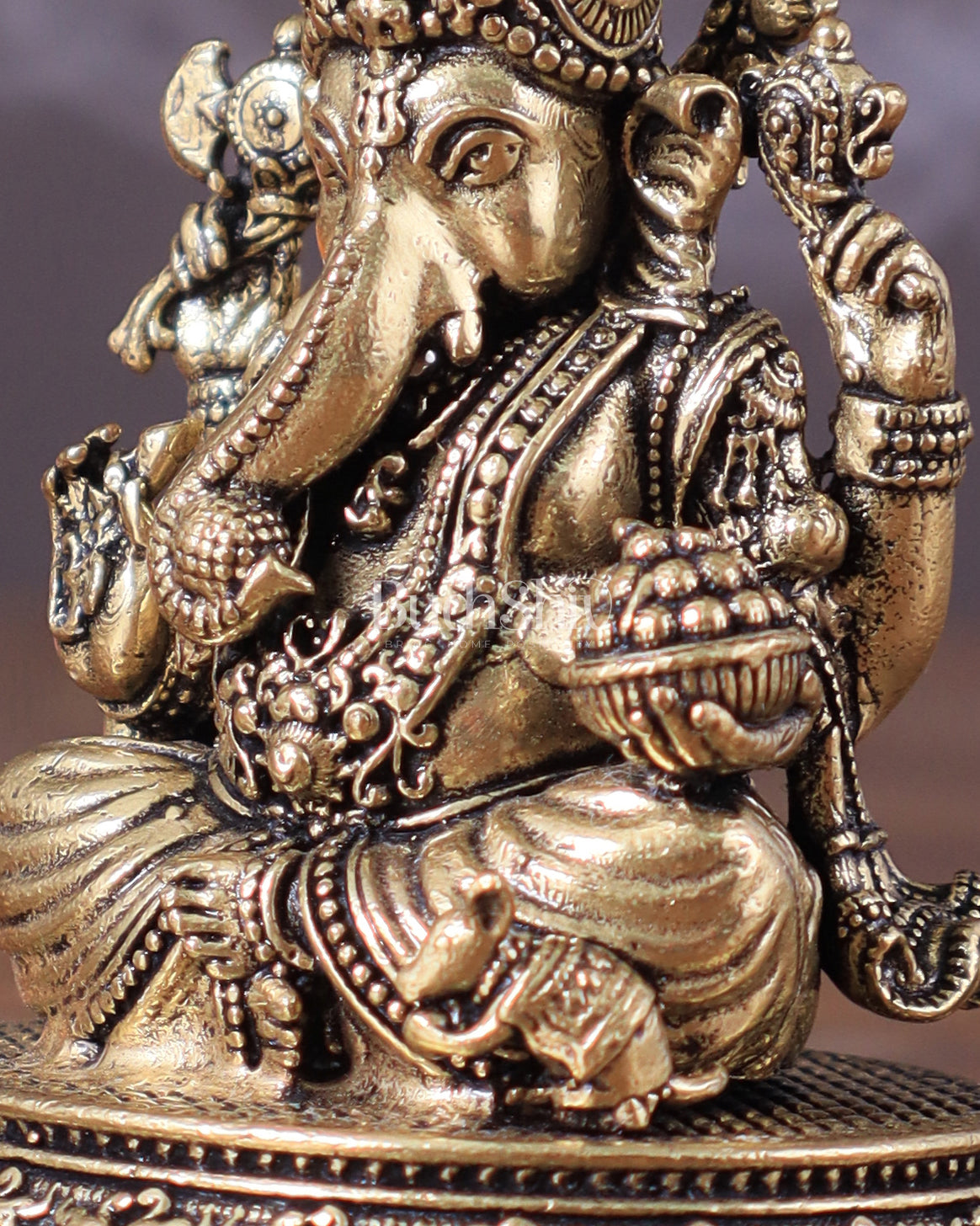 Pure Brass Ganesha superfine Idol 3"