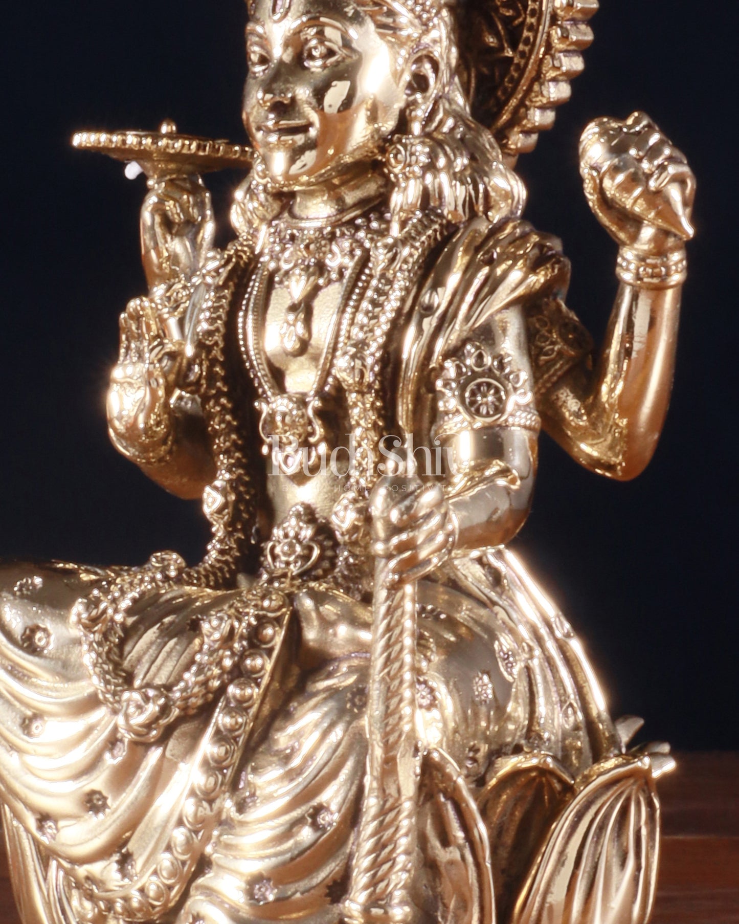 Brass Superfine Lord Vishnu Seated on Lotus Idol