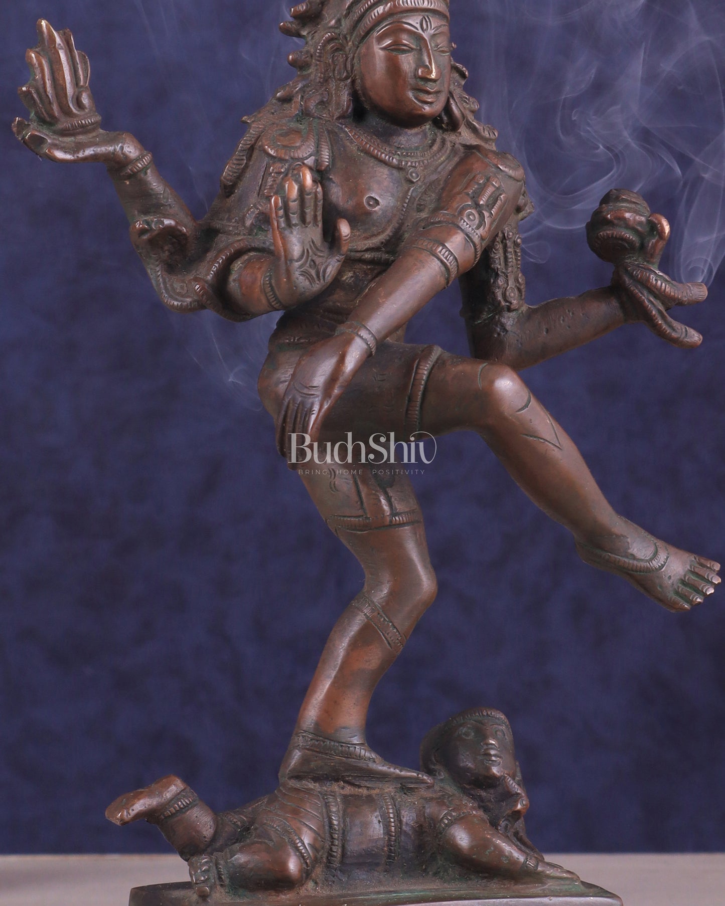 Vintage Brass Dancing Shiva Idol | Unique Pose with Bronze Finish 10"