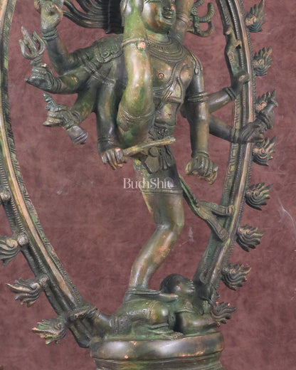 Vintage Brass Urdhava Tandava Nataraja Statue - 24.5 inch