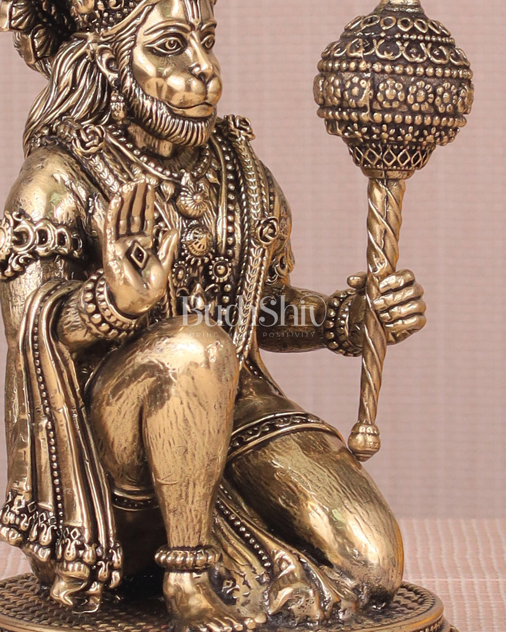 Pure Brass Intricately Crafted Hanuman 6.7 inch