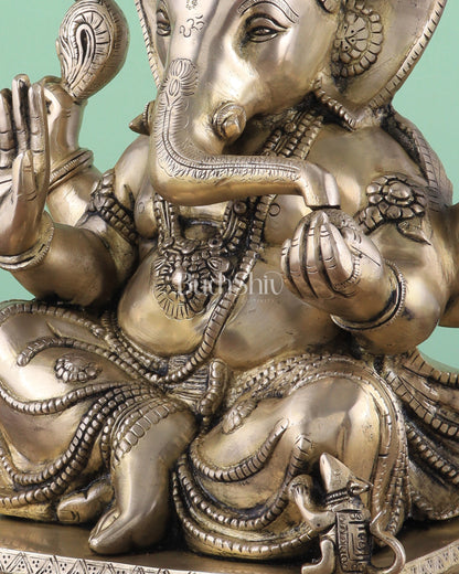 Brass Superfine Ganesha statue 15" matte finish