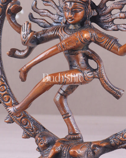 Brass Superfine Nataraja Idol - 7.5 Inch light orange tone