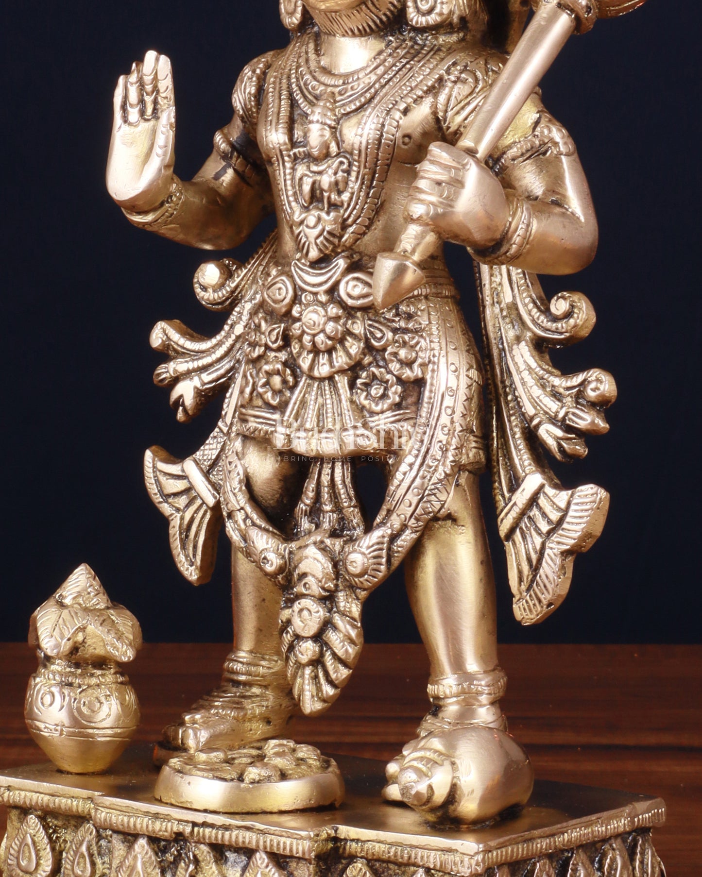 Pure Brass Standing Hanuman Statue – 10 Inch