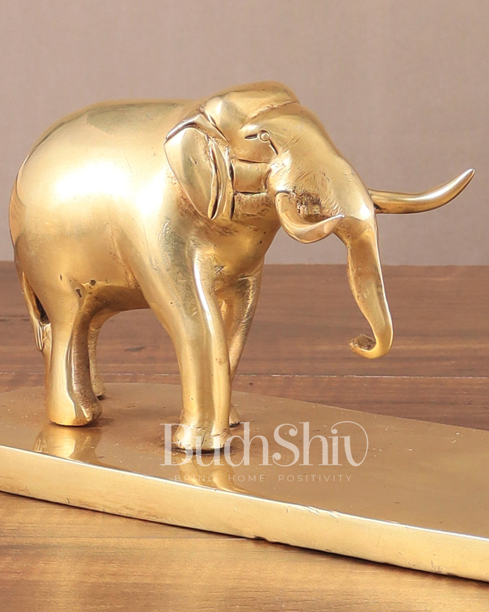 Brass Elephant Book Holder Showpiece – Pair 14.5"