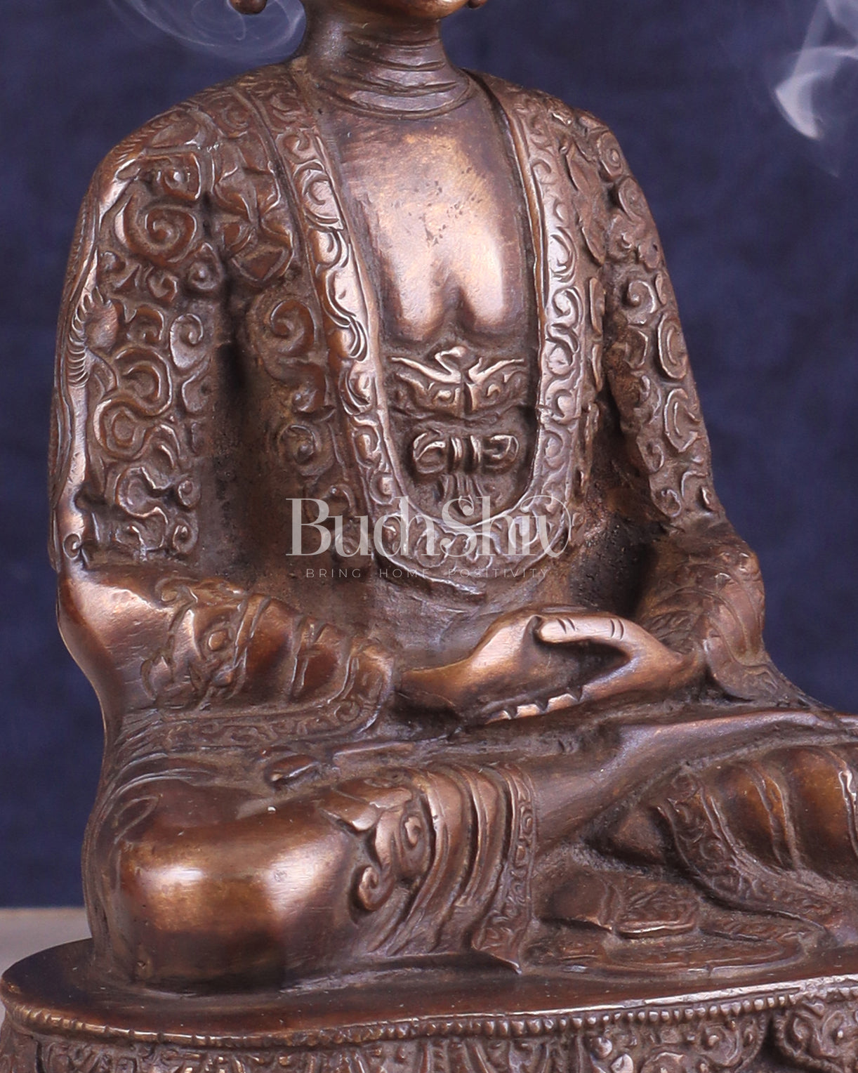 Unique Buddha in Deep Meditation Brass Statue | Intricate Craftsmanship 7"